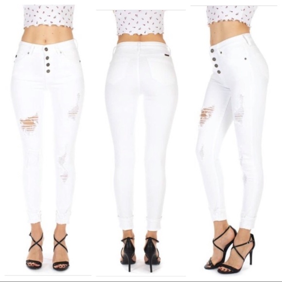 Desired Collection Denim - Kan Can White distressed Jeans